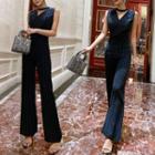Striped Sleeveless Slim-fit Jumpsuit