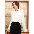 Lace-trim Cutout-front Top
