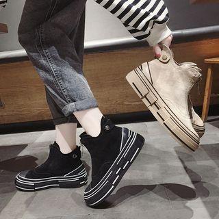Zipper Accent High Top Platform Sneakers