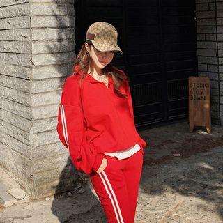 Set: Stripe Side Sweatshirt + Sweatpants