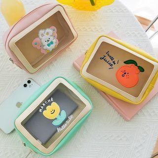 Cartoon Mesh Panel Pouch