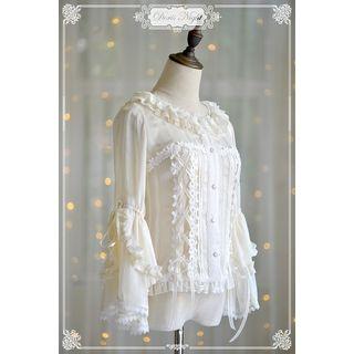 Lace Long-sleeve Chiffon Blouse