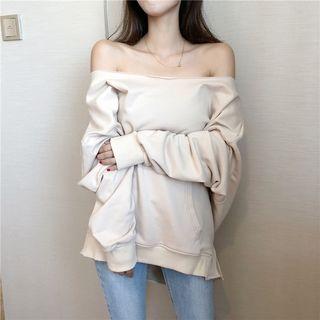 Boatneck Kangaroo Pocket Sweatshirt