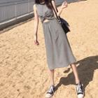 Sleeveless Cut Out Midi A-line Dress