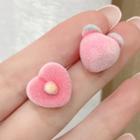 Asymmetrical Peach Stud Earring 1 Pair - Pink - One Size