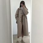 Plain Single-breasted Long Cardigan