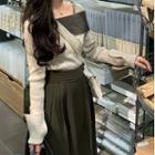 Asymmetrical Knit Top / A-line Maxi Skirt
