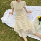 Floral Short Sleeve High-waist Qipao Dress