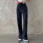 Washed Loose Fit Straight Leg Jeans