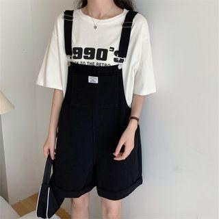 Denim Back Strap Wide-leg Shorts