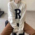 Lettering Sweater White - One Size