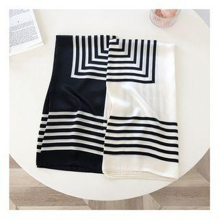 Striped Print Silk Scarf