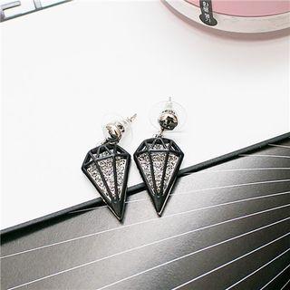 Cutout Diamond Drop Earrings