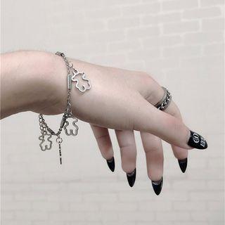 Bear Stainless Steel Bracelet 1 Pc - Titanium Steel - Silver - One Size