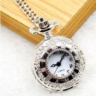 Chain Necklace With Flower Pocket Watch Design As Shown In Figure - One Size