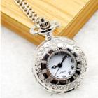 Chain Necklace With Flower Pocket Watch Design As Shown In Figure - One Size