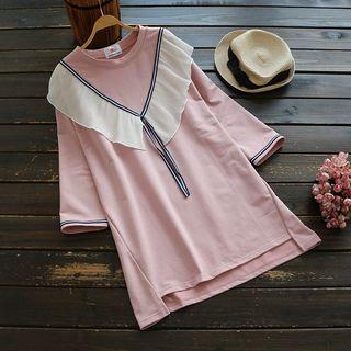 Long-sleeve Ruffle-trim Dress