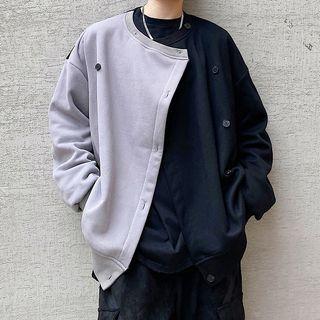 Two Tone Double Breasted Sweatshirt