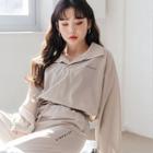 [actirable] Open-placket Anorak Sweatshirt