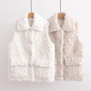 Faux Fur Single-breasted Vest