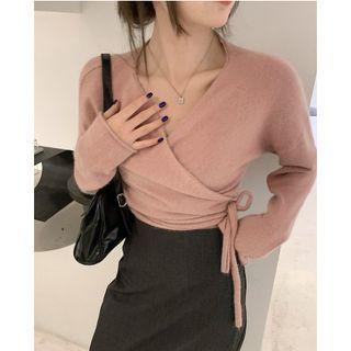 Wrap Knit Top / Slit Maxi Pencil Skirt