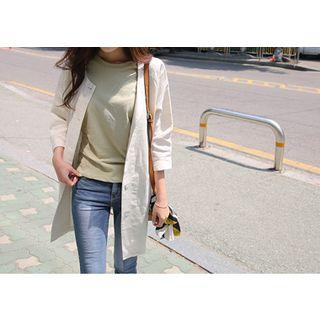 Round-neck Linen Jacket