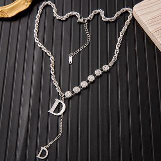 Lettering D Necklace Silver - One Size