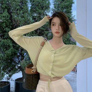 Tie-waist Cropped Cardigan