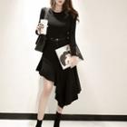 Asymmetric-hem Knit A-line Dress