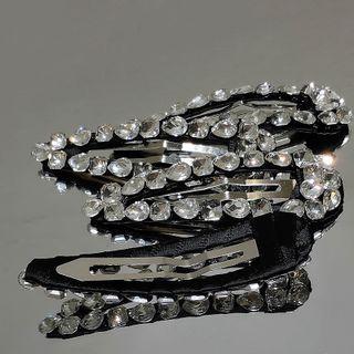 Faux Crystal Hair Clip Black - One Size