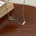 Rhinestone Bear Necklace 1pc - Silver - One Size