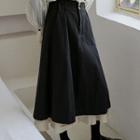 Paneled Midi A-line Skirt