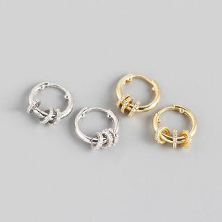 Triple Ring 925 Sterling Silver Hoop Earring