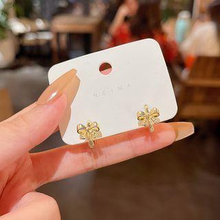 Bow Alloy Earring E5178 - 1 Pair - Gold - One Size