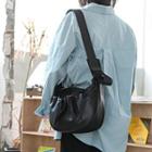 Faux Leather Drawcrod Crossbody Bag
