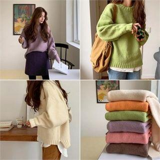 Punched-detail Raglan-sleeve Sweater