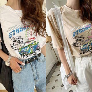 Car Print Boxy T-shirt