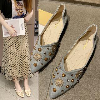 Pointed Embellished Flats