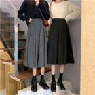 Embossed Woolen A-line Skirt