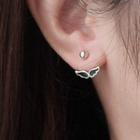 Wing Sterling Silver Swing Earring 1 Pair - Black & Silver - One Size