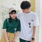 Couple Matching Short-sleeve Cat-print T-shirt