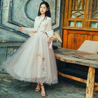 Set: Hanfu Top + Maxi Skirt