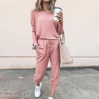 Set: Plain Pullover + Jogger Sweatpants
