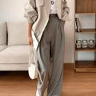 Pleated Wide-leg Pants Gray - One Size