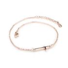 Simple Classic Plated Rose Gold Cross 316l Stainless Steel Anklet Rose Gold - One Size
