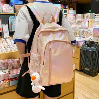 Buckled Holographic Backpack