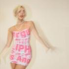Spaghetti-strap Letter Bodycon Dress