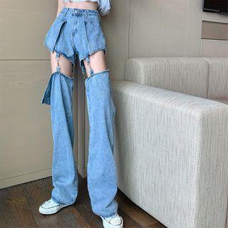 Detachable Wide Leg Jeans