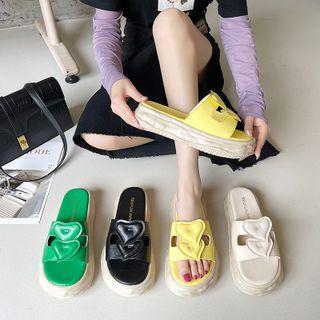 Platform Heart Accent Sandals