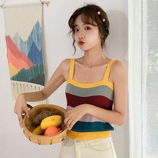 Off-shoulder Striped Tank Top As Shown In Figure - One Size